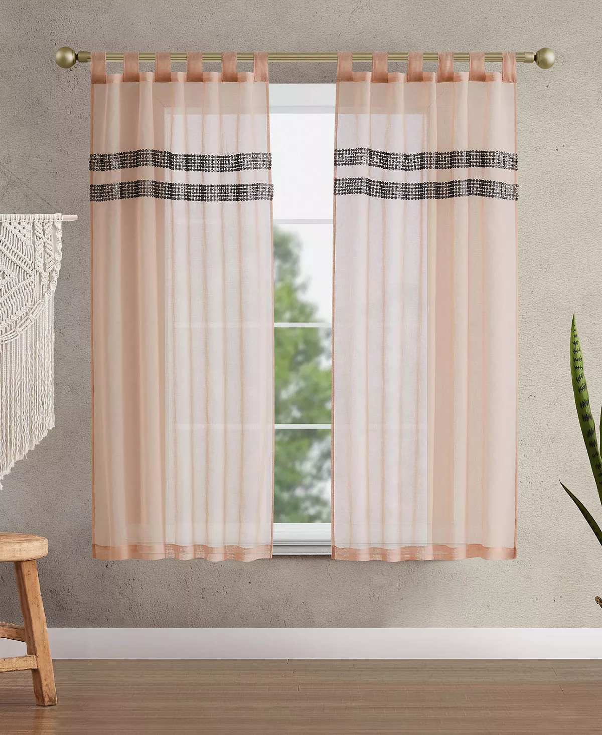 Jessica Simpson Milly Bling Sheer Tab Top Window Curtain Panel Pair With Tiebacks, 38 X 84 12 Jessica Simpson Milly Bling Sheer Tab Top Window Curtain Panel Pair With Tiebacks, 38 X 84 - Image 10