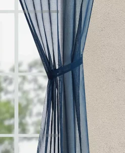 Jessica Simpson Milly Bling Sheer Tab Top Window Curtain Panel Pair With Tiebacks, 38 X 63 24 Jessica Simpson Milly Bling Sheer Tab Top Window Curtain Panel Pair With Tiebacks, 38 X 63 -Chic Home Store 22402639 fpx