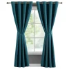 French Connection Ebony Thermal Woven Room Darkening Grommet Window Curtain Panel Pair With Tiebacks Collection -Chic Home Store 22432076 fpx