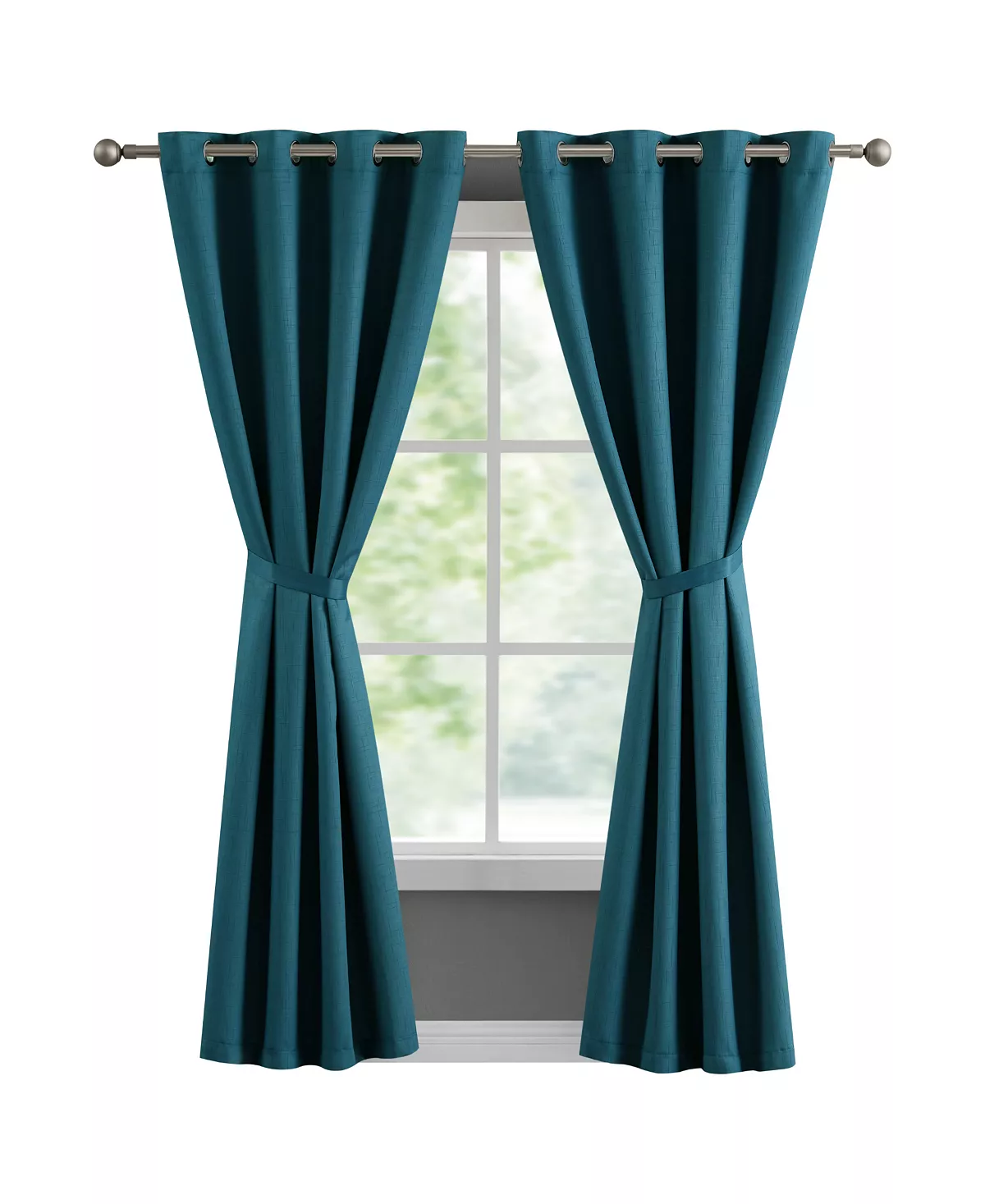 French Connection Ebony Thermal Woven Room Darkening Grommet Window Curtain Panel Pair With Tiebacks Collection 3 French Connection Ebony Thermal Woven Room Darkening Grommet Window Curtain Panel Pair With Tiebacks Collection
