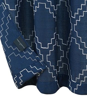 French Connection Somerset Embroidered Light Filtering Grommet Window Curtain Panel Pair With Tiebacks, 38 X 96 5 French Connection Somerset Embroidered Light Filtering Grommet Window Curtain Panel Pair With Tiebacks, 38 X 96 - Image 3