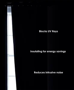 French Connection Tanner Thermal Woven Room Darkening Grommet Window Curtain Panel Pair With Tiebacks, 38 X 84 -Chic Home Store 22432154 fpx