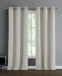 French Connection Tanner Thermal Woven Room Darkening Grommet Window Curtain Panel Pair With Tiebacks, 38 X 96 -Chic Home Store 22432234 fpx