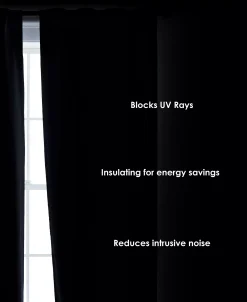 French Connection Val Thermal Woven Room Darkening Back Tab Window Curtain Panel Pair With Tiebacks, 38 X 84 -Chic Home Store 22432250 fpx