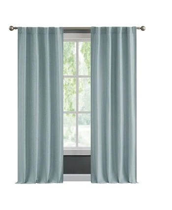 French Connection Val Thermal Woven Room Darkening Back Tab Window Curtain Panel Pair With Tiebacks, 38 X 96 4 French Connection Val Thermal Woven Room Darkening Back Tab Window Curtain Panel Pair With Tiebacks, 38 X 96 - Image 2