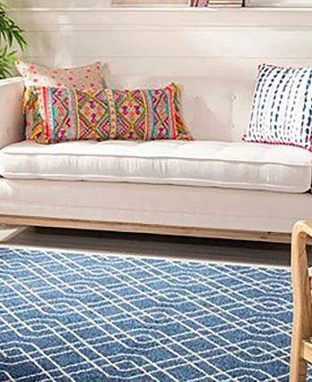Safavieh Amherst Navy And Beige 9' X 12' Area Rug 4 Safavieh Amherst Navy And Beige 9' X 12' Area Rug - Image 2