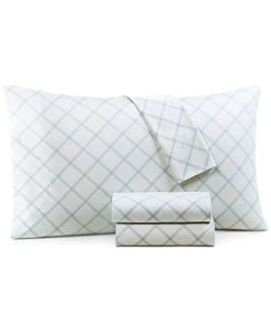 Charter Club Printed Window Pane 550-Thread Count Cotton 4-Pc. Sheet Set, Full, Created For Macy's