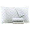 Charter Club Printed Window Pane 550-Thread Count Cotton 3-Pc. Sheet Set, Twin, Created For Macy's -Chic Home Store 23522954 fpx