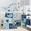 Lambs & Ivy Oceania Blue/Gray/White Whale With Octopus And Fish Nautical Ocean 6-Piece Nursery Baby Crib Bedding Set -Chic Home Store 23528696 fpx