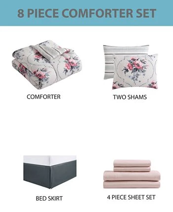 Hallmart Collectibles Tina Reversible 8-Pc. Comforter Sets 4 Hallmart Collectibles Tina Reversible 8-Pc. Comforter Sets - Image 2
