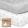 KeaBabies 2-Pack Mini Crib Sheets, Pack And Play Sheets Fitted, Pack N Play Sheets, Organic Fitted Crib Sheet -Chic Home Store 23771798 fpx