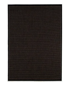 Couristan LOSEOUT! Recife Saddle Stitch Machine-Washable Black/Cocoa 2'3 X 7'10 Indoor/Outdoor Runner