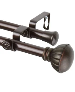 Rod Desyne Magnolia Double Curtain Rod 0.8125 Diameter 120 - 170 -Chic Home Store 3252339 fpx