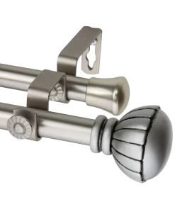 Rod Desyne Magnolia Double Curtain Rod 0.8125 Diameter 120 - 170