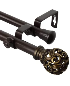 Rod Desyne Adora Double Curtain Rod 0.8125 Diameter 48 - 84 -Chic Home Store 3252357 fpx