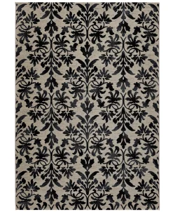 Couristan Taylor Retro Damask Grey-Black 5'3 X 7'6 Area Rug