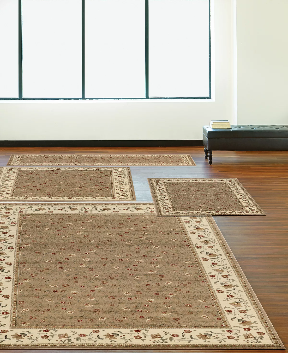 KM Home Florence Floral 4-Pc. Rug Set 4 KM Home Florence Floral 4-Pc. Rug Set - Image 2