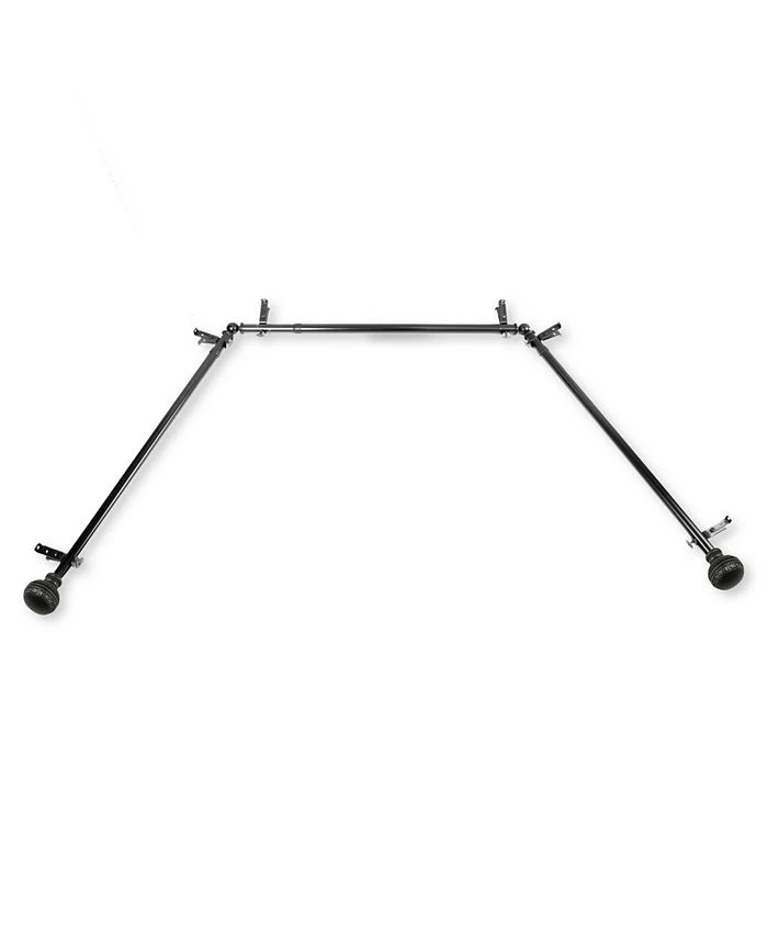 Rod Desyne Ornament 13/16 Bay Window Curtain Rod 20-36, 38-72 3 Rod Desyne Ornament 13/16 Bay Window Curtain Rod 20-36, 38-72