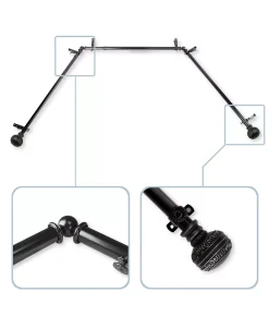 Rod Desyne Ornament 13/16 Bay Window Curtain Rod 20-36, 38-72 7 Rod Desyne Ornament 13/16 Bay Window Curtain Rod 20-36, 38-72 -Chic Home Store 9023480 fpx