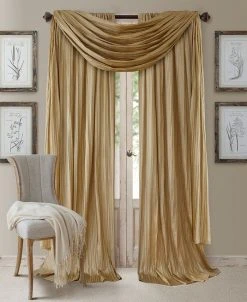 Elrene Athena Rod Pocket 52 X 84 Pair Of Curtain Panels With Scarf Valance, Set Of 3