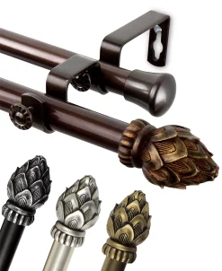 Rod Desyne Bud 13/16 Double Curtain Rod 120-170 10 Rod Desyne Bud 13/16 Double Curtain Rod 120-170 -Chic Home Store 9672303 fpx
