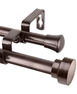 Rod Desyne CLOSEOUT! Topper 13/16 Double Curtain Rod 66-120 -Chic Home Store 9675596 fpx