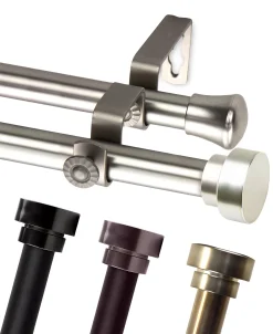Rod Desyne CLOSEOUT! Topper 13/16 Double Curtain Rod 66-120 -Chic Home Store 9675598 fpx