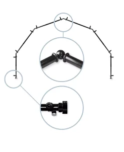 Rod Desyne CLOSEOUT! Topper 13/16 6-Sided Bay Window Curtain Rod 168-288
