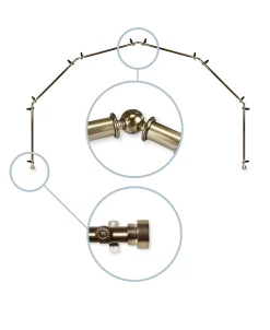 Rod Desyne CLOSEOUT! Topper 13/16 6-Sided Bay Window Curtain Rod 168-288 -Chic Home Store 9676123 fpx