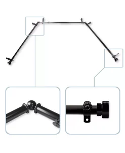 Rod Desyne CLOSEOUT! Topper 13/16 Bay Window Curtain Rod 78-144 -Chic Home Store 9676169 fpx