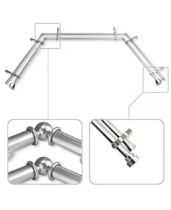 Rod Desyne CLOSEOUT! Topper 13/16 Bay Window Double Curtain Rod 78-144