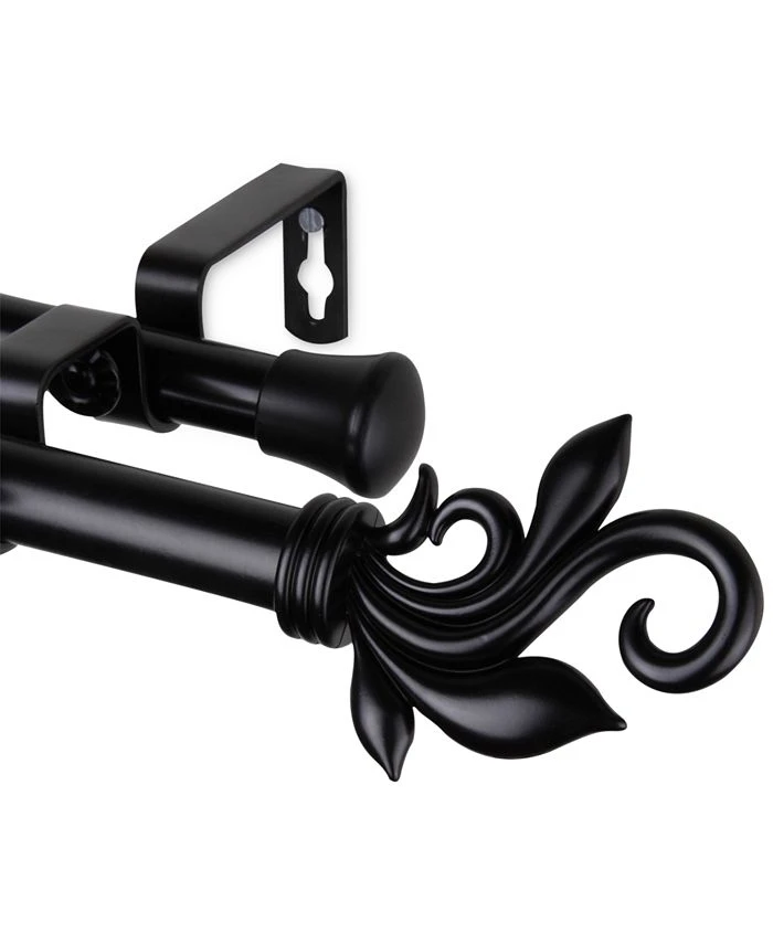 Rod Desyne Lilah 13/16 Double Curtain Rod 66-120 3 Rod Desyne Lilah 13/16 Double Curtain Rod 66-120