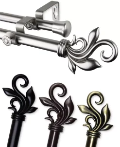 Rod Desyne Lilah 13/16 Double Curtain Rod 66-120 6 Rod Desyne Lilah 13/16 Double Curtain Rod 66-120 -Chic Home Store 9689309 fpx
