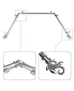 Rod Desyne Lilah 13/16 Bay Window Curtain Rod 78-144 -Chic Home Store 9689459 fpx