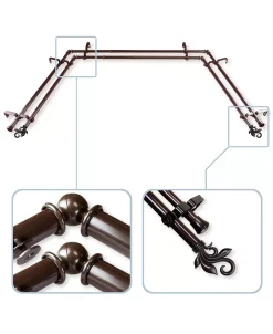 Rod Desyne Lilah 13/16 Bay Window Double Curtain Rod 78-144