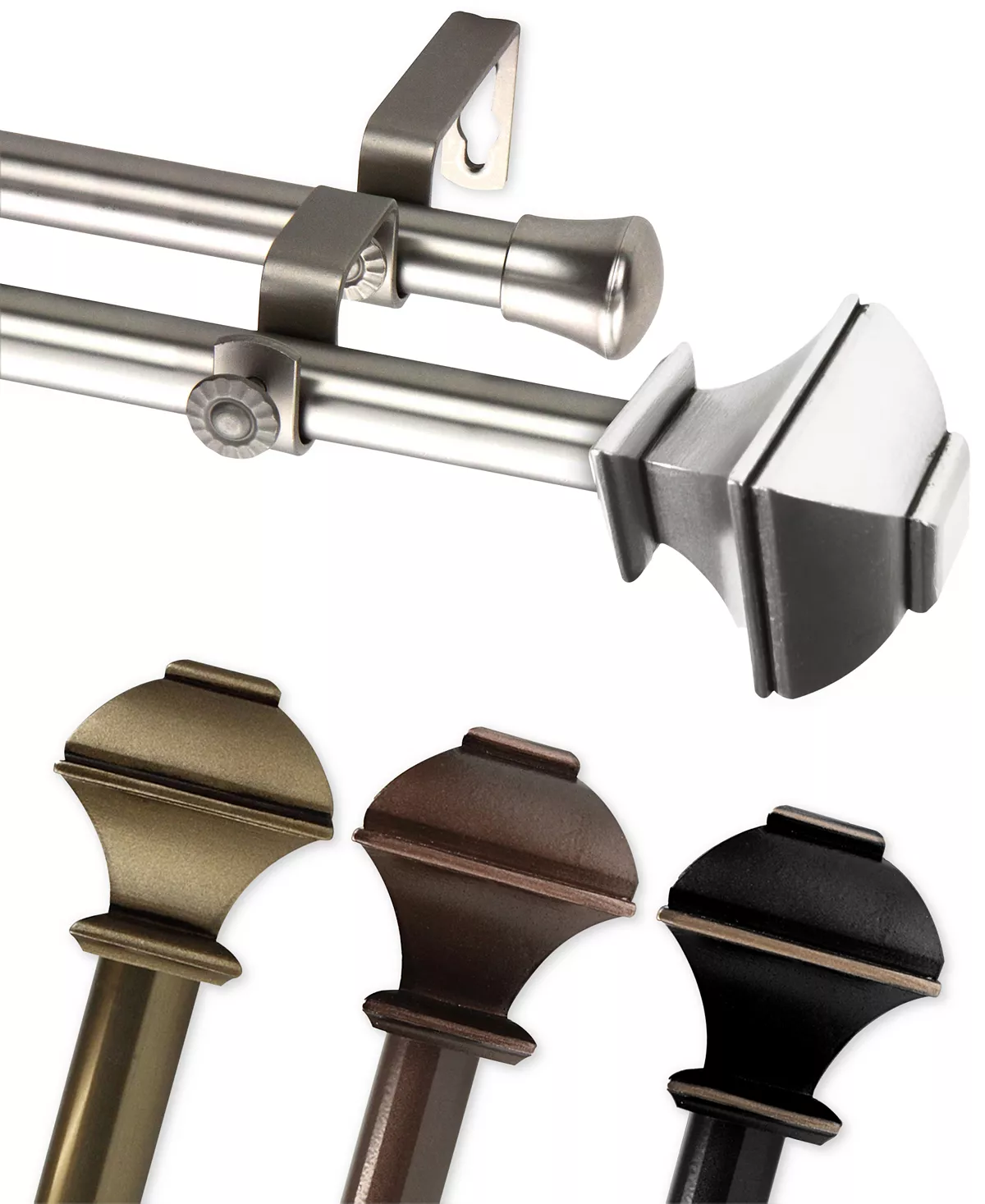 Rod Desyne Marion 13/16 Double Curtain Rod 120-170 4 Rod Desyne Marion 13/16 Double Curtain Rod 120-170 - Image 2